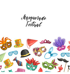 Background With Masks And Party Accessories