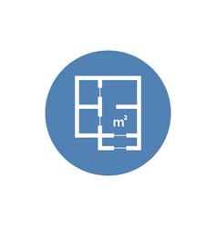 Icon Of Apartment Scheme With Square Meter