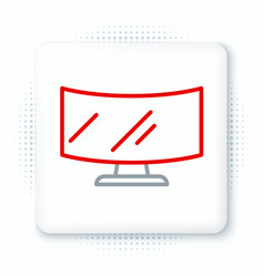 Line Computer Monitor Screen Icon Isolated On