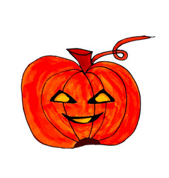 Scary Orange Pumpkin Halloween Element