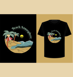 Beach Atmosphere Retro Vintage T Shirt Design