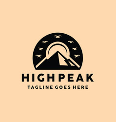 Mountain Logo Silhouette High Peak Icon Symbol