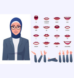 Muslim Business Woman Mouth Animation Lip-sync