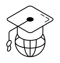 A Line Isometric Icon Of Global Education