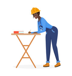 Construction Worker Woman In Hard Hat Standing