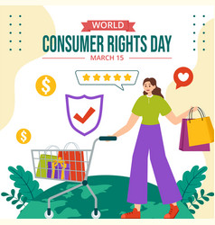 Consumer Rights Day Social Media Flat Cartoon