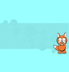 Cute Fox Kawaii Cartoon Billboard Background