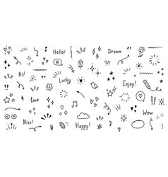 Doodle Cute Glitter Pen Line Elements