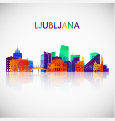 Ljubljana Skyline Silhouette In Colorful