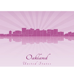 Oakland Skyline In Radiant Orchid