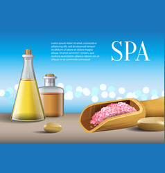 Spa Lettering Bottles With Oil And Salt In Scoop