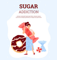 Sugar Addiction Concept With Woman Addicted