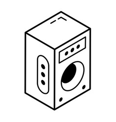 A Handy Line Isometric Icon Of Speaker