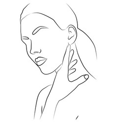 Girl The Portrait Is Stylized Under One Line