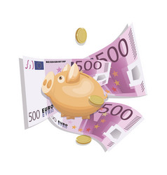 Piggy Bank Euro Gold Coins Cash Collecting