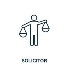 Solicitor Outline Icon Thin Line Concept Element