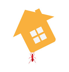 Ant Carrying House Flat Design