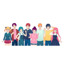 Group Of Anime Characters Young Manga Girls