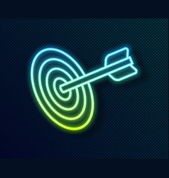 Glowing Neon Line Target Financial Goal Concept