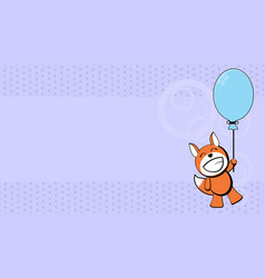 Happy Fox Kawaii Cartoon Billboard Background