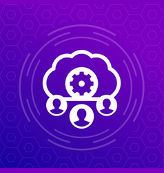 Process User Data In Cloud Icon