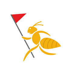 Ant Carrying Flag Flat Design