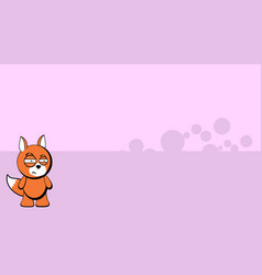 Grumpy Fox Kawaii Cartoon Billboard Background