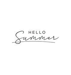 Hello Summer Hand Written Black Text Lettering