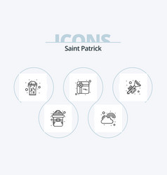 Saint Patrick Line Icon Pack 5 Icon Design Hat