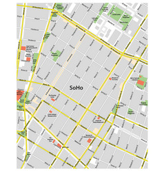 Street Map Of The New York Neighborhood Soho