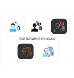 Fake Information Icons Set