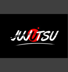 Jujutsu Word Text Logo Icon With Red Circle Design