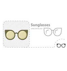 Sunglasses Isolated Flat Line Icon