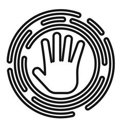 Circle Palm Scanning Icon Outline Id