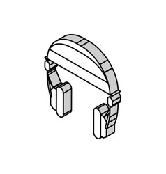 Retro Headphones Isometric Icon