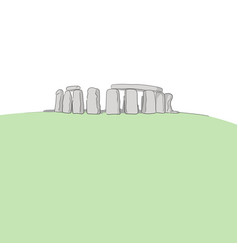 Stonehenge In Great Britain Hand Drawn With Black