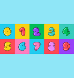 Numbers Set Funny Bold Childish Style Font