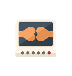 Physical Therapist Monitor Icon Flat