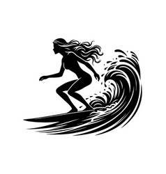 Surfing Woman Silhouette