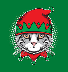 Cat Christmas Use Cute Elf Hat