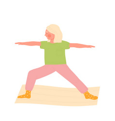 Little Girl In Stretching Yoga Pose