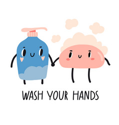 Wash Your Hands Slogan Cute Kawaii Soap