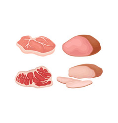 Beef Steak And Ham As Meat Product For Cooking