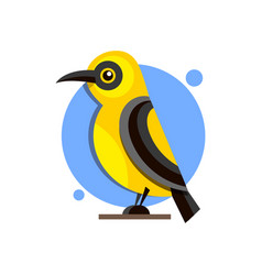 Bird Oriole On Branch Flat Style Logo