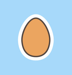 Cartoon Standing Egg Icon Color Sticker Style