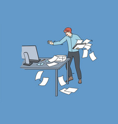 Clumsy Employee Collect Paperwork In Office