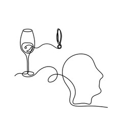 Drawing Line Wine With Exclamation Mark