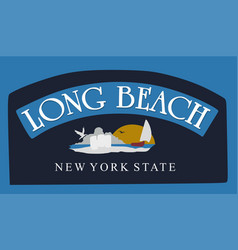 Long Beach New York With Blue Background