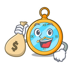 With Money Bag Pocket Vintage Watch On A Cartoon