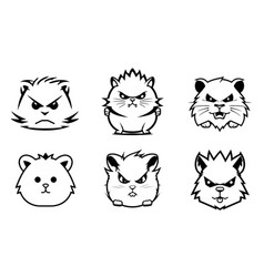 Angry Hamster Set Isolated